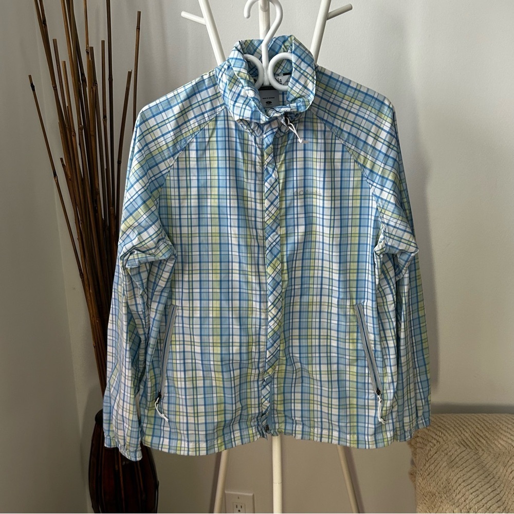 Columbia Blue and Yellow Plaid Jacket